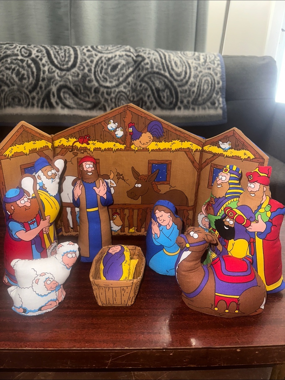 9 piece stuffed nativity set New